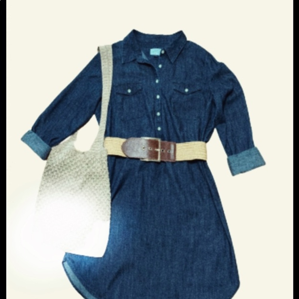 EUC Universal Thread belted denim dress Sz L